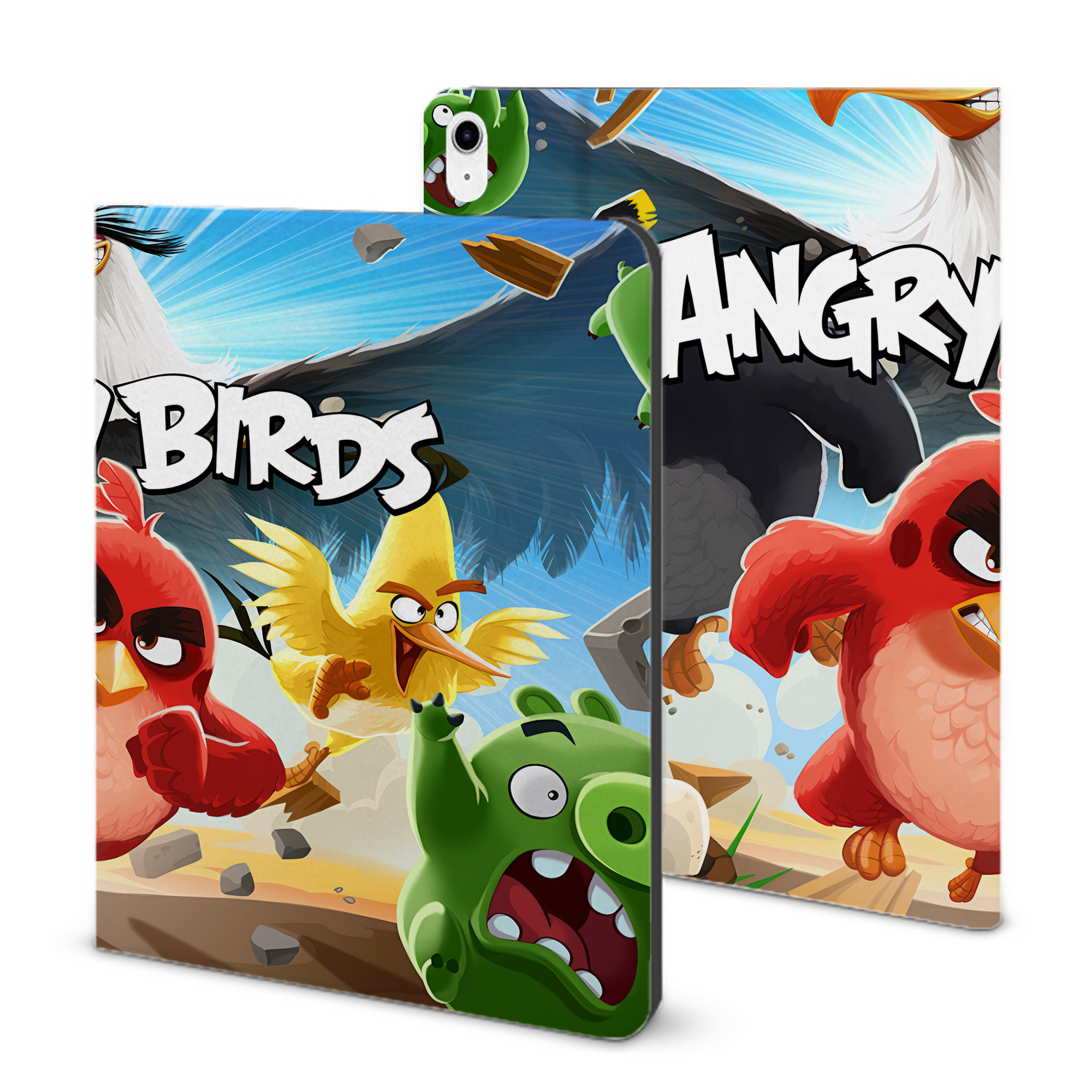 （画像用） Angry Birds アングリーバード IPad ケース ブック型 PUレザー TPU 耐衝撃 軽量 薄型 ペン収納なし 全面保護 IPad 各モデル対応